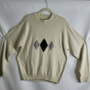 Ricardo Russo Men's Pullover Sweater Size L Cream